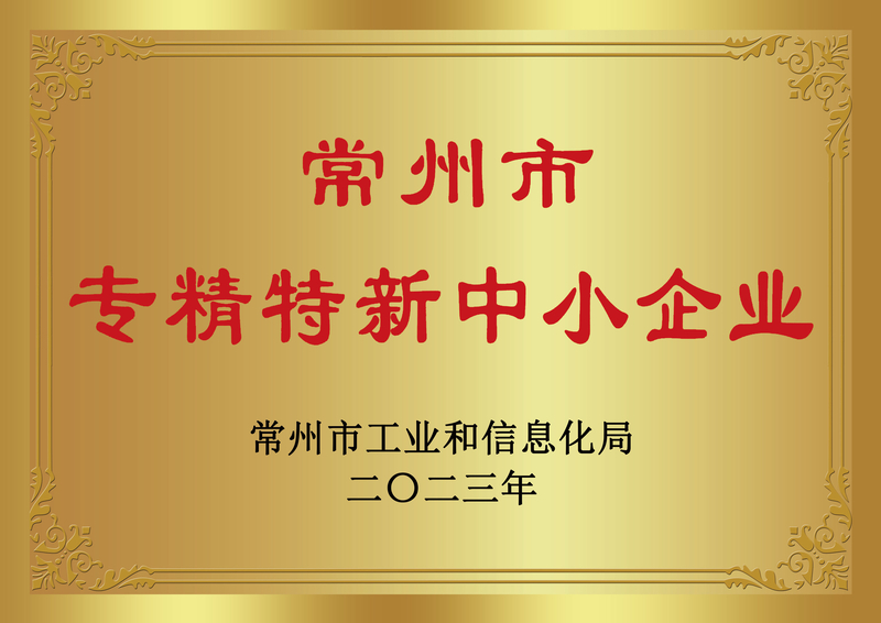 常州市专精特新铜牌